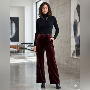 NWOT Gantos Women’s Small Purple Velour Flare Leg Dress Pant Pull On XS